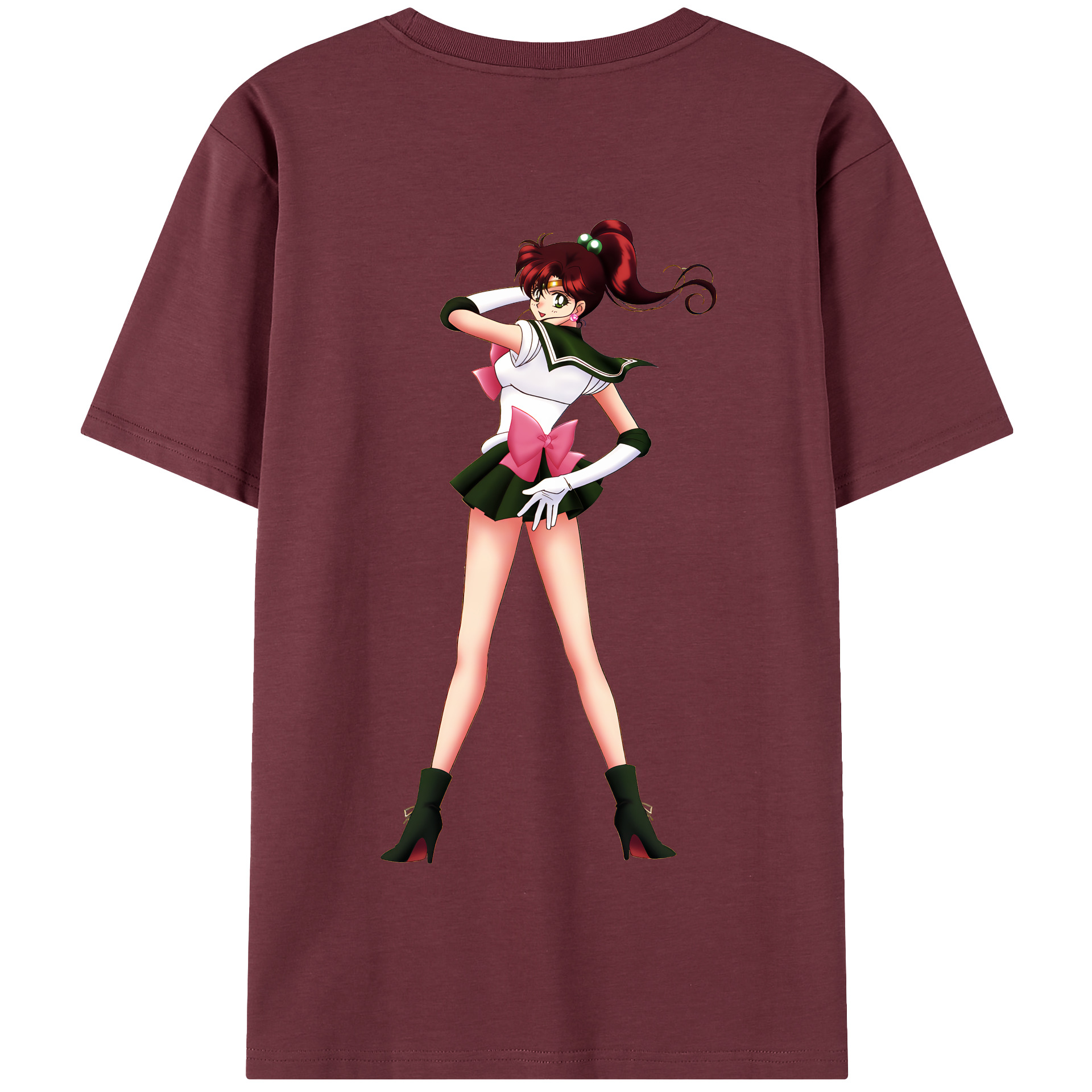 （画像用） 美少女戦士セーラームーン 木野 まこと きの まこと Sailor Moon Kino Makoto （セーラージュピター；Sailor Jupiter） 綿100％半袖Tシャツ（背面プリント）